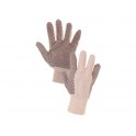 Textilní rukavice GABO, s PVC terčíky, bílé, vel. 10